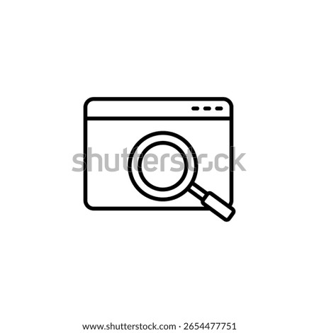 Exploring Website With Magnifying Glass On Transparent Background Concept