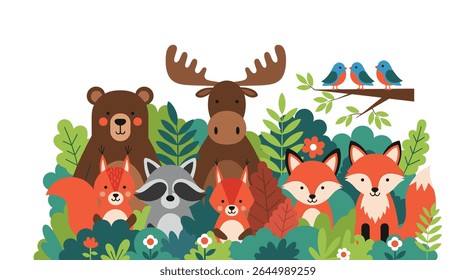 Explorando as Maravilhas da Natureza Um Desenho Animado Aventura Animal na Floresta Verde