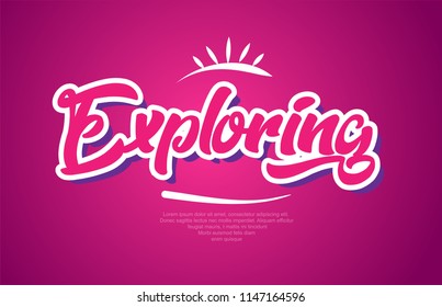 exploring word typography design in pink color suitable for logo, banner or text design