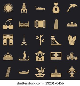 Exploring the world icons set. Simple set of 25 exploring the world vector icons for web for any design