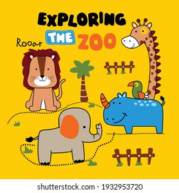 exploring the zoo funny animal cartoon