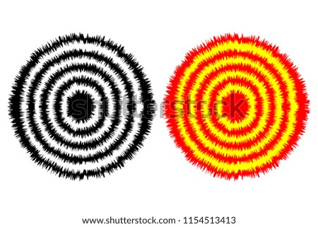 Explosion - abstract black and white - red and yellow vector pattern