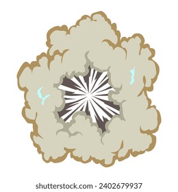 Animación de explosión. El efecto de explosión de dibujos animados del boom y la explosión del cómic vectorial. Explosiones de bomba o energía explosiva flash, ataques de guerra animación. Ilustración vectorial