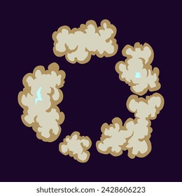 Explosion animation. Cartoon burst effect of vector comic boom and bang. Bomb blasts or explosive power energy flash, war game attacks animation. Vector illusration