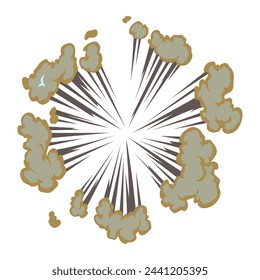 Explosionsanimation. Cartoon Burst-Effekt von Vektor-Comic-Boom und Bang. Bombenexplosionen oder explosive Energie Flash, Kriegsspiel Angriffe Animation. Vektorgrafik