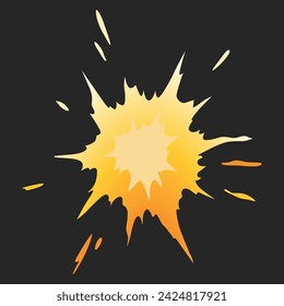 Efecto de animación de explosión para el juego. Explosión de estallido en estilo de dibujos animados. Bomba o explosión. Ilustración aislada del vector