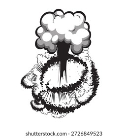 Efecto de animación de explosión para el juego. Explosión de explosión en estilo de dibujos animados. Bombardea o golpea. Vector aislado ilustración