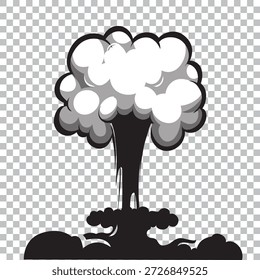 Efecto de animación de explosión para el juego. Explosión de explosión en estilo de dibujos animados. Bombardea o golpea. Vector aislado ilustración