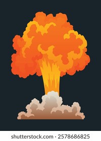 Explosion animation. Animation for game of the explosion effect. Cartoon animation for game. Exploding effect. Hand drawn vector illustration