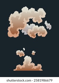 Explosion animation. Animation for game of the explosion effect. Cartoon animation for game. Exploding effect. Hand drawn vector illustration