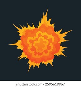 Explosion animation. Animation for game of the explosion effect. Cartoon animation for game. Exploding effect. Hand drawn vector illustration