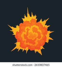 Explosion animation. Animation for game of the explosion effect. Cartoon animation for game. Exploding effect. Hand drawn vector illustration