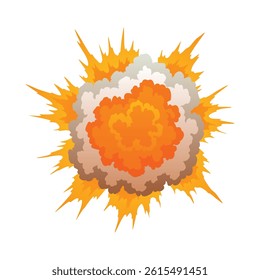 Explosion animation. Animation for game of the explosion effect. Cartoon animation for game. Exploding effect. Hand drawn vector illustration