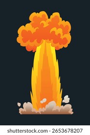 Explosionsanimation. Animation zum Spiel des Explosionseffekts. Zeichentrickanimation für Spiel. Explodierender Effekt. Handgezeichnete Vektorgrafik