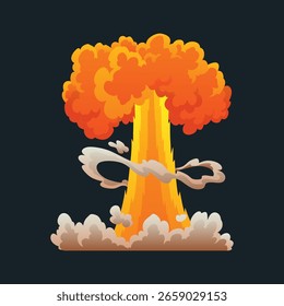 Animação de explosão. Animação para o jogo do efeito de explosão. Animação para o jogo. Efeito explosivo. Ilustração de vetor desenhada à mão