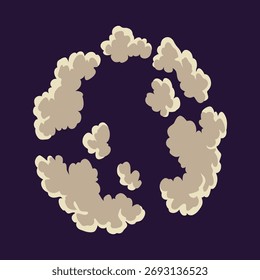 Explosion animation. Animation for game of the explosion effect. Cartoon animation for game. Exploding effect. Hand drawn vector illustration