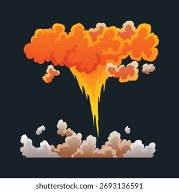 Explosion animation. Animation for game of the explosion effect. Cartoon animation for game. Exploding effect. Hand drawn vector illustration