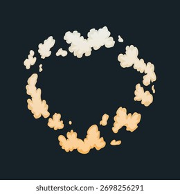 Explosion animation. Animation for game of the explosion effect. Cartoon animation for game. Exploding effect. Hand drawn vector illustration