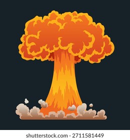Explosion animation. Animation for game of the explosion effect. Cartoon animation for game. Exploding effect. Hand drawn vector illustration