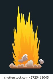 Animação de explosão. Animação para o jogo do efeito de explosão. Animação para o jogo. Efeito explosivo. Ilustração de vetor desenhada à mão
