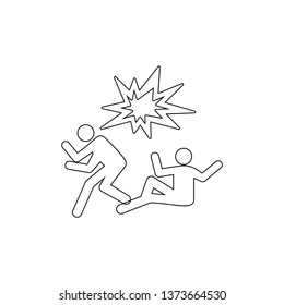 explosion, army, soldiers outline icon. Can be used for web, logo, mobile app, UI, UX 