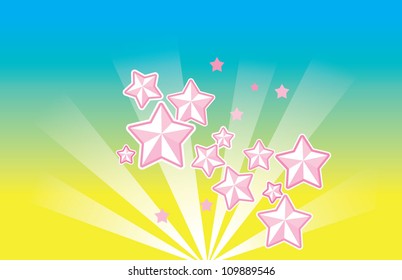 explosion background with many stars