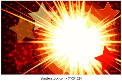 Explosion background with many stars. Vector illustration.