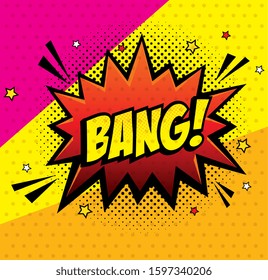 explosion bang pop art style icon vector illustration design