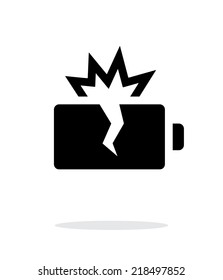 Explosion battery simple icon on white background. Vector illustration.