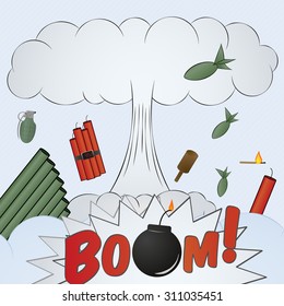 explosion big bang - cartoon
