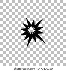 Explosion. Black flat icon on a transparent background. Pictogram for your project