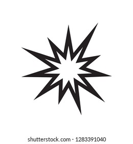 Explosion - black icon on white background vector illustration for website, mobile application, presentation, infographic. Flash concept sign. Graphic design element. 