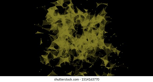 Explosion of black shards. Destruction construction to triangles. Volume flow eclectic data stream. Cloud of chaos. Vector colorful illustration for print or web design.