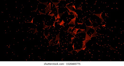 Explosion of black shards. Destruction construction to triangles. Volume flow eclectic data stream. Cloud of chaos. Vector colorful illustration for print or web design.
