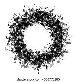 explosion of black shards ring. vector design element. eps 10