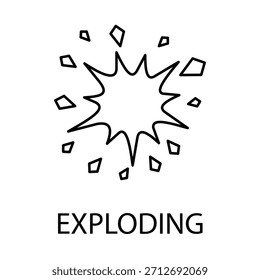 Icono de línea de explosión de explosión de potencia de bomba de impacto de explosión