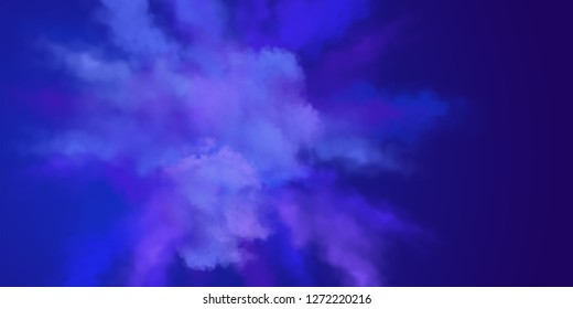 Explosion of blue colored dust powder. Vector design elements