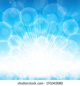 An explosion of blue light and positive energy.