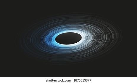 Explosion Blue Spiral Black Hole on Galaxy Background.planet and physics concept design,vector illustration.