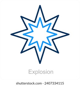 Explosion and bomb icon concept