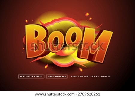 Explosion Boom Bubble Comic Cartoon Funny Text Effect editable	