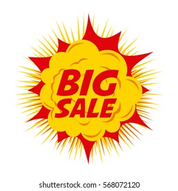 explosion boom icon over white background. colorful design. big sale concept. vector illustration