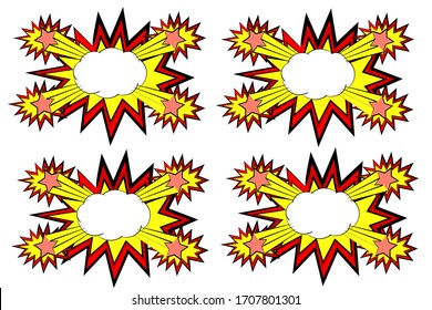 explosion, boom, shot, bomb, cloud on a white background.