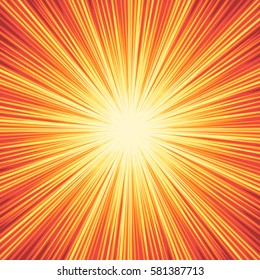 Explosion boom. Superhero frame for comic books. Sun ray or star burst element. Vector illustration radial background for web design banner or print