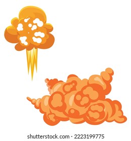 explosión en auge de la ilustración vectorial de humo de los modernos pasos de diseño gráfico