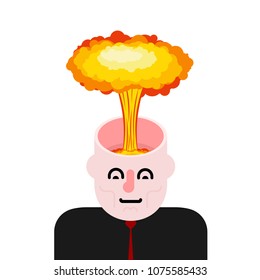 Explosion of brain. Open head. Vector illustration
