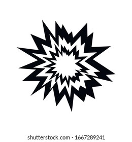 explosion bright light sparks black isolated silhouette