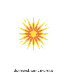 Explosion, bung, sunny vector icon