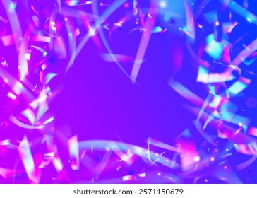 Explosion Burst. Retro Texture. Color Effect. Laser Iridescent Serpentine. Unicorn Poster. Carnival Confetti. Surprise Paper. Purple Happy Background. Blue Explosion Burst