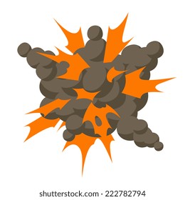 Explosion, Cartoon Flat Style Vector Illustration